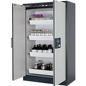 Sicherheitsschrank Typ 90, B 1200 mm, 4 Auszüge, lichtgrau