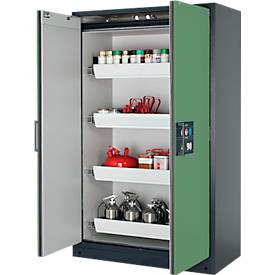Sicherheitsschrank Typ 90, B 1200 mm, 4 Auszüge, resedagrün