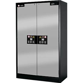 Sicherheitsschrank Typ 90, B 1200 mm, 6 Auszüge, asecos Silber