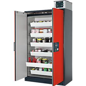 Sicherheitsschrank Typ 90, B 1200 mm, 6 Auszüge, verkehrsrot