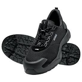 Sicherheitsschuhe Uvex 1 x-craft pro S1PL, Unisex-Halbschuh, EN ISO 20345:2022 + A1:2024, antistatisch, rutschfest, schwarz, Weite 11, Größe 35