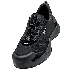 Sicherheitsschuhe Uvex 1 x-craft pro S1PL, Unisex-Halbschuh, EN ISO 20345:2022 + A1:2024, antistatisch, rutschfest, schwarz, Weite 11, Größe 46