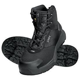 Sicherheitsschuhe Uvex 1 x-craft pro S1PL, Unisex-Stiefel, EN ISO 20345:2022 + A1:2024, antistatisch, rutschfest, schwarz, Weite 11, Größe 40