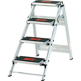 Sicherheitstreppe, ohne Bügel, aluminium, 4 Stufen