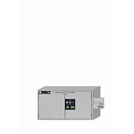 Sicherheitsunterbauschrank Typ 30 asecos UB-T-30, Flügeltüren, Front Lichtgrau, B 1102 x T 574 x H 600 mm