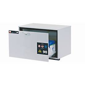 Sicherheitsunterbauschrank Typ 90 asecos UB-S-90, Schublade, Front Lichtgrau, B 893 x T 574 x H 600 mm
