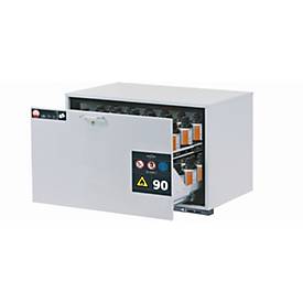 Sicherheitsunterbauschrank Typ 90 asecos UB-S-90, Schublade, Front Lichtgrau, B 893 x T 574 x H 600 mm