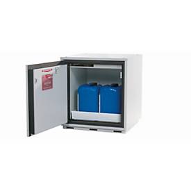 Sicherheitsunterbauschrank Typ 90 asecos UB-T-90, Flügeltür, Anschlag links, Front Lichtgrau, B 593 x T 574 x H 600 mm