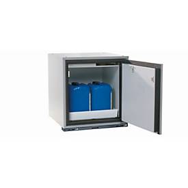 Sicherheitsunterbauschrank Typ 90 asecos UB-T-90, Flügeltür, Anschlag rechts, Front Lichtgrau, B 593 x T 574 x H 600 mm