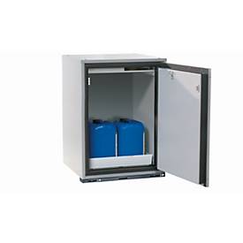 Sicherheitsunterbauschrank Typ 90 asecos UB-T-90, Flügeltür, Anschlag rechts, Front Lichtgrau, B 593 x T 600 x H 800 mm