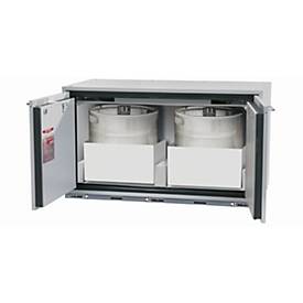 Sicherheitsunterbauschrank Typ 90 asecos UB-T-90, Flügeltüren, Front Lichtgrau, B 1102 x T 574 x H 600 mm