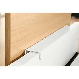 Sichtblende für Empfangstheke Basis C, B 670 × T 30 × H 620 mm, verschiebbar, mehr Privatsphäre, Eiche hell