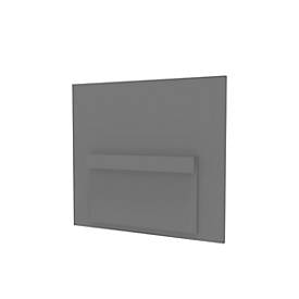 Sichtblende für Empfangstheke Basis C, B 670 × T 30 × H 620 mm, verschiebbar, mehr Privatsphäre, graphit