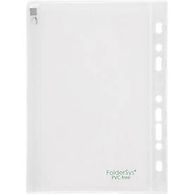 Sichthülle FolderSys, Gleitverschuss, Abheftrand mit EURO-Lochung, PVC-frei, EVA-Folie transparent, A5, 10 Stück