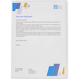 Sichthüllen FolderSys, A4, für bis zu 5 Blatt, 0,15 mm, mit Klemmfunktion, dokumentenecht, B 229,3 x H 310 mm, Polypropylen, transparent, 10 Stück