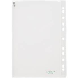 Sichthülle FolderSys, Gleitverschuss, Abheftrand mit EURO-Lochung, PVC-frei, EVA-Folie transp., A4 oder A5, 10 Stück