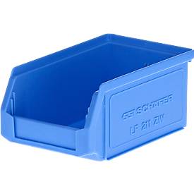 Sichtlagerkästen SSI Schäfer Serie PROFI LF 211, Polypropylen, Volumen 0,9 l, bis zu 5 kg, blau, 15 Stück