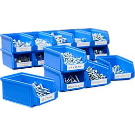 Sichtlagerkästen SSI Schäfer Serie PROFI LF 211, Polypropylen, Volumen 0,9 l, bis zu 5 kg, blau, 15 Stück