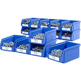 Sichtlagerkästen SSI Schäfer Serie PROFI LF 211, Polypropylen, Volumen 0,9 l, bis zu 5 kg, blau, 15 Stück