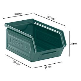 Sichtlagerkasten 14/7-5, Stahl, 0,9 l, graublau lackiert