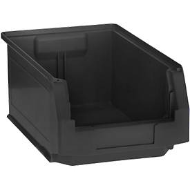 Sichtlagerkasten LF 322, ESD-leitfähig, schwarz, Außenmaße L 343 x B 209 x H 200 mm, Inhalt 10,4 L