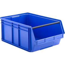Sichtlagerkasten mit Tragestab SSI Schäfer LF 743, Polypropylen, L 715 x B 470 x H 300 mm, 74 l, blau