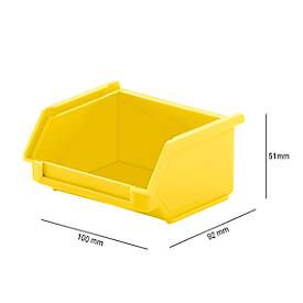 Sichtlagerkasten SSI Schäfer LF 110, Polypropylen, L 92 x B 100 x H 51 mm, 0,26 l, gelb