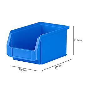 Sichtlagerkasten SSI Schäfer LF 221, Polypropylen, L 234 x B 150 x H 122 mm, 2,7 l, blau