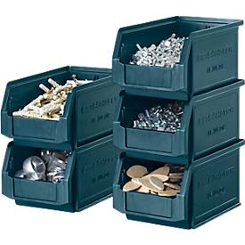 Sichtlagerkasten SSI Schäfer LF 221, Polypropylen, L 234 x B 150 x H 122 mm, 2,7 l, petrol, 5 Stück
