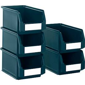 Sichtlagerkasten SSI Schäfer LF 221, Polypropylen, L 234 x B 150 x H 122 mm, 2,7 l, petrol, 5 Stück