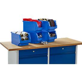 Sichtlagerkasten SSI Schäfer LF 322, Polypropylen, L 343 x B 209 x H 200 mm, 10,4 l, blau, 5 Stück