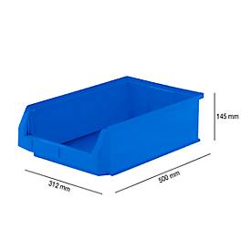 Sichtlagerkasten SSI Schäfer LF 531, Polypropylen, L 500 x B 312 x H 145 mm, 16,5 l, blau