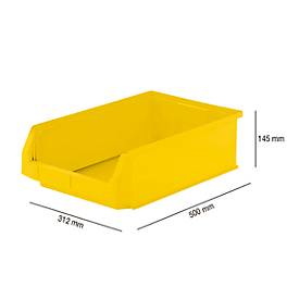 Sichtlagerkasten SSI Schäfer LF 531, Polypropylen, L 500 x B 312 x H 145 mm, 16,5 l, gelb