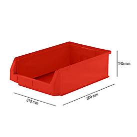 Sichtlagerkasten SSI Schäfer LF 531, Polypropylen, L 500 x B 312 x H 145 mm, 16,5 l, rot
