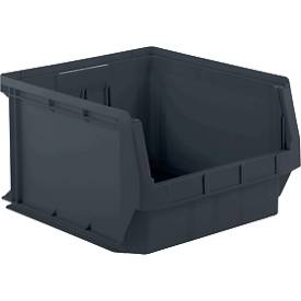 Sichtlagerkasten SSI Schäfer LF 543, recycelter Kunststoff, L 500 x B 470 x H 300 mm, 57 l, eisengrau, 10 Stück 