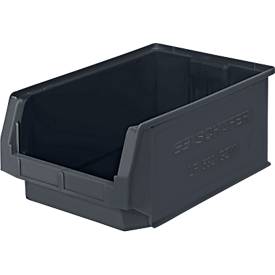 Sichtlagerkasten SSI Schäfer Serie FLEXI LF 211, recycelter Kunststoff, L 168 x B 103 x H 76 mm, 0,9 l, eisengrau, 25 Stück