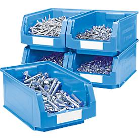 Sichtlagerkasten SSI Schäfer Serie PROFI LF 321, Polypropylen, L 343 x B 209 x H 145 mm, 7,5 l, blau, 5 Stück