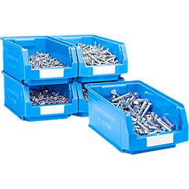 Sichtlagerkasten SSI Schäfer Serie PROFI LF 321, Polypropylen, L 343 x B 209 x H 145 mm, 7,5 l, blau, 5 Stück