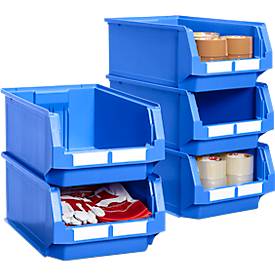 Sichtlagerkasten SSI Schäfer Serie PROFI LF 532, Polypropylen, L 500 x B 312 x H 200 mm, 23,5 l, blau, 5 Stück 