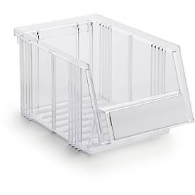 Sichtlagerkasten Treston Serie 1525, Polystyrol, L 250 x B 149 x H 130 mm, 2,7 L, transparent