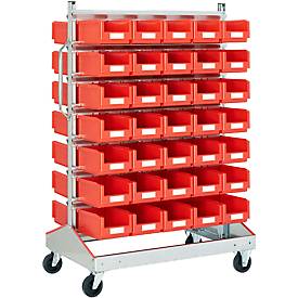 Sichtrollwagen f. Sichtlagerkästen, zweiseitig, B 1130 x T 710 x H 1705 mm, versch. Ausstattungen