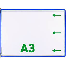 Sichttafel Tarifold DIN A3 quer, 10 St., alle Trägersysteme, Metalldrehzapfen, blau