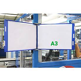 Sichttafel Tarifold DIN A3 quer, 10 St., alle Trägersysteme, Metalldrehzapfen, blau