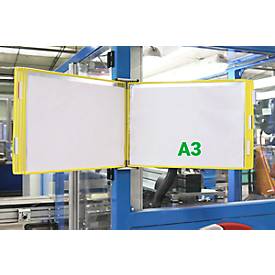 Sichttafel Tarifold DIN A3 quer, 10 St., alle Trägersysteme, Metalldrehzapfen, gelb