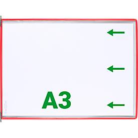 Sichttafel Tarifold DIN A3 quer, 10 St., alle Trägersysteme, Metalldrehzapfen, rot