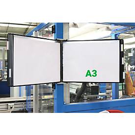 Sichttafel Tarifold DIN A3 quer, 10 St., alle Trägersysteme, Metalldrehzapfen, schwarz