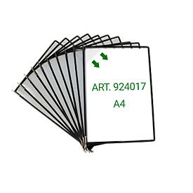 Sichttafel Tarifold Easy Load Pro, DIN A4, 10 St., Eckverschluss, Metalldrehzapfen, schwarz