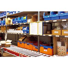 Sichttafelsystem Tarifold, A3, Stahlblech, lichtgrau, inkl. 10 Drehzapfentafeln, farbig sortiert