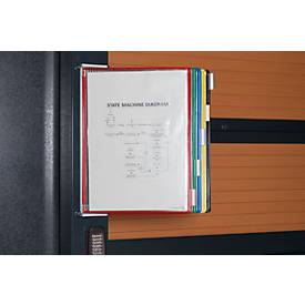 Sichttafelsystem Tarifold, A3, Stahlblech, magnethaftend, lichtgrau, inkl. 10 Drehzapfentafeln