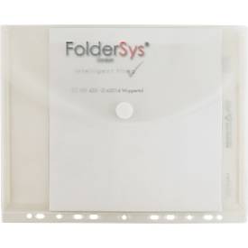 Sichttasche FolderSys FolderGreen®, A4 Hochformat, EURO-Lochung/umlaufende Dehnfalte/Abheftrand/Klappe/Klettverschluss, 100 % PCR-PP, transparent ,10 Stück